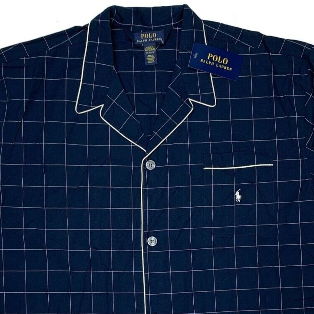 Polo Ralph Lauren | NWT Woven Men's Button Pajama Sleep Shirt | Navy XL